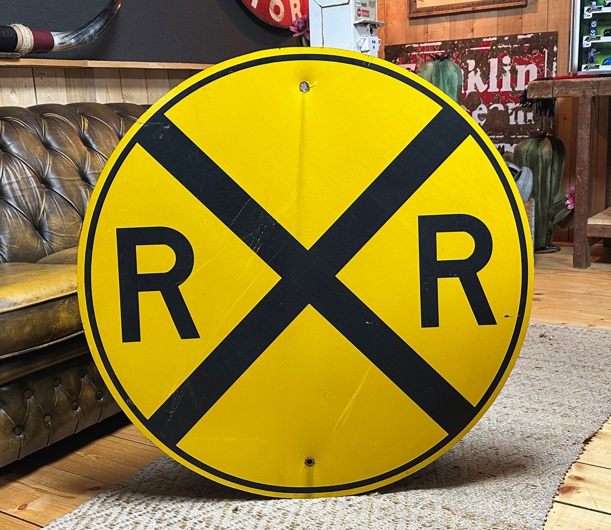 XXL Railroad Verkehrsschild (Holz!)