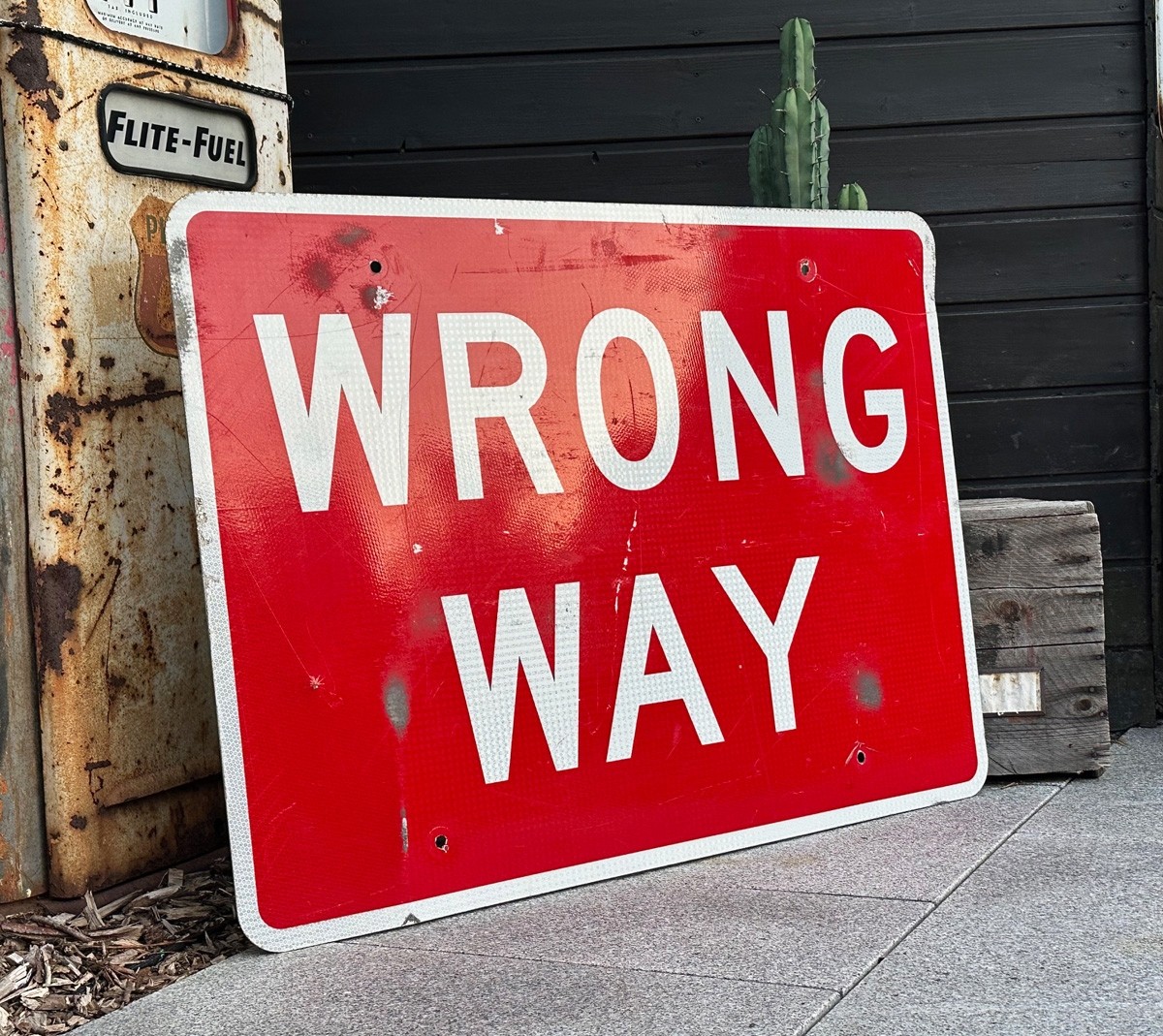 Wrong Way Verkehrsschild