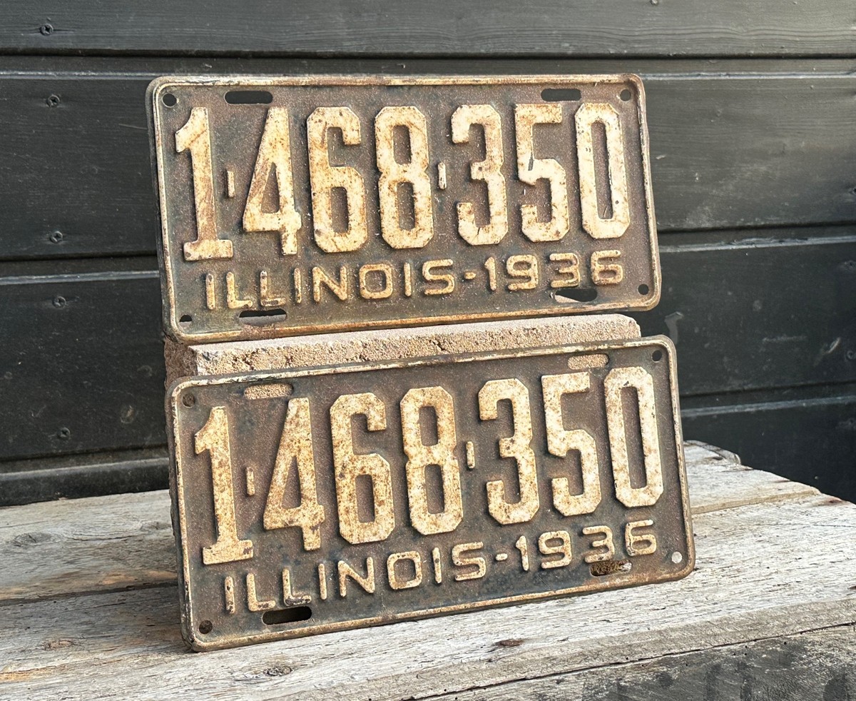 1936 Illinois Kennzeichen Set