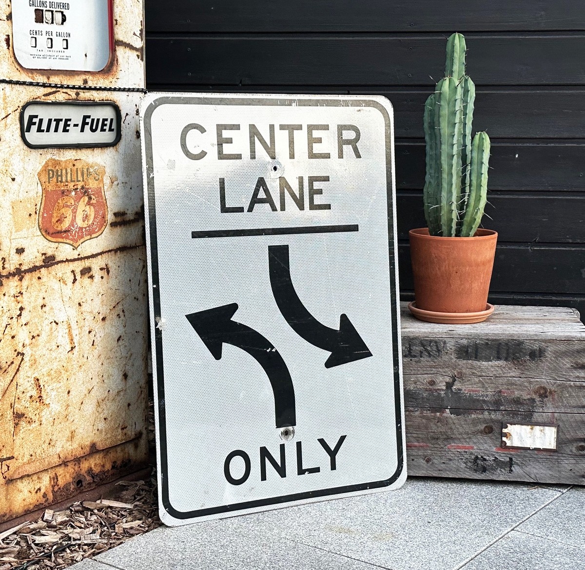 Center Lane Only Verkehrsschild