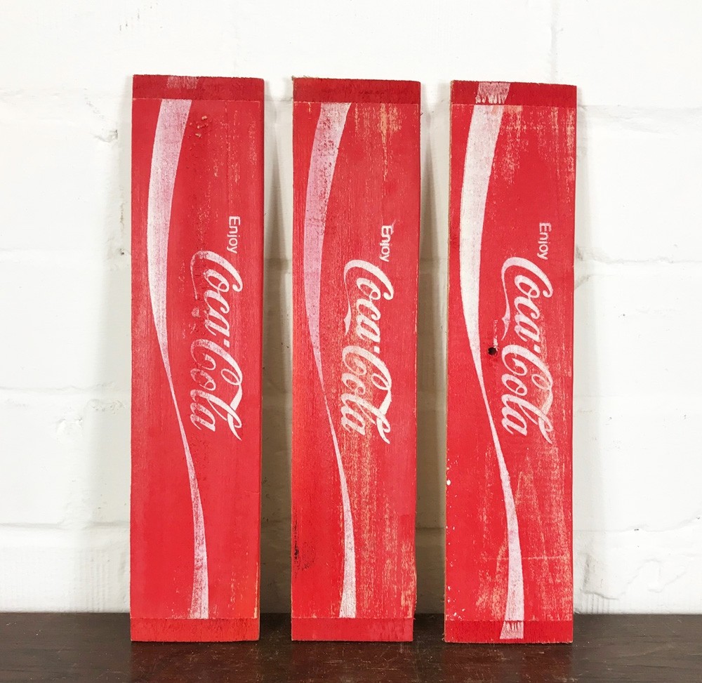 3x Original Coca Cola Getränkekistenbrett