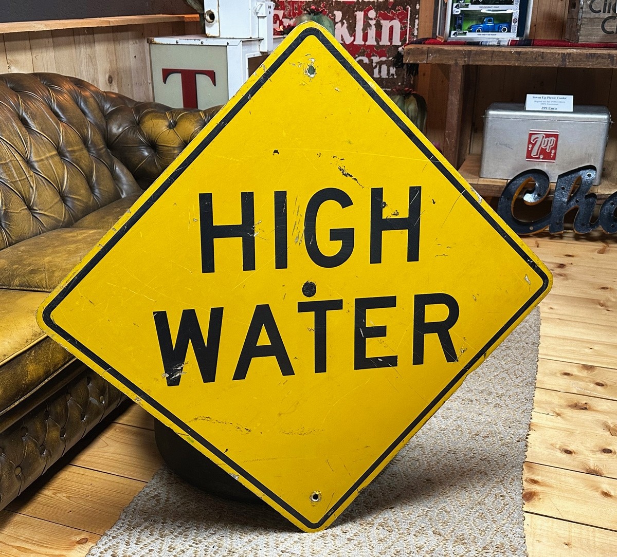 XL High Water Verkehrsschild (Holz!)