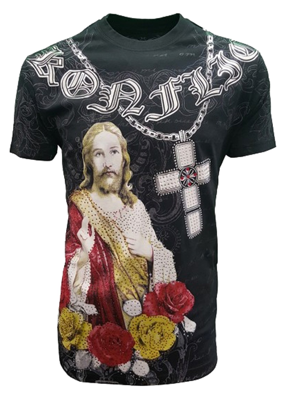 Konflic Clothing - Praise the Lord Strass T-Shirt