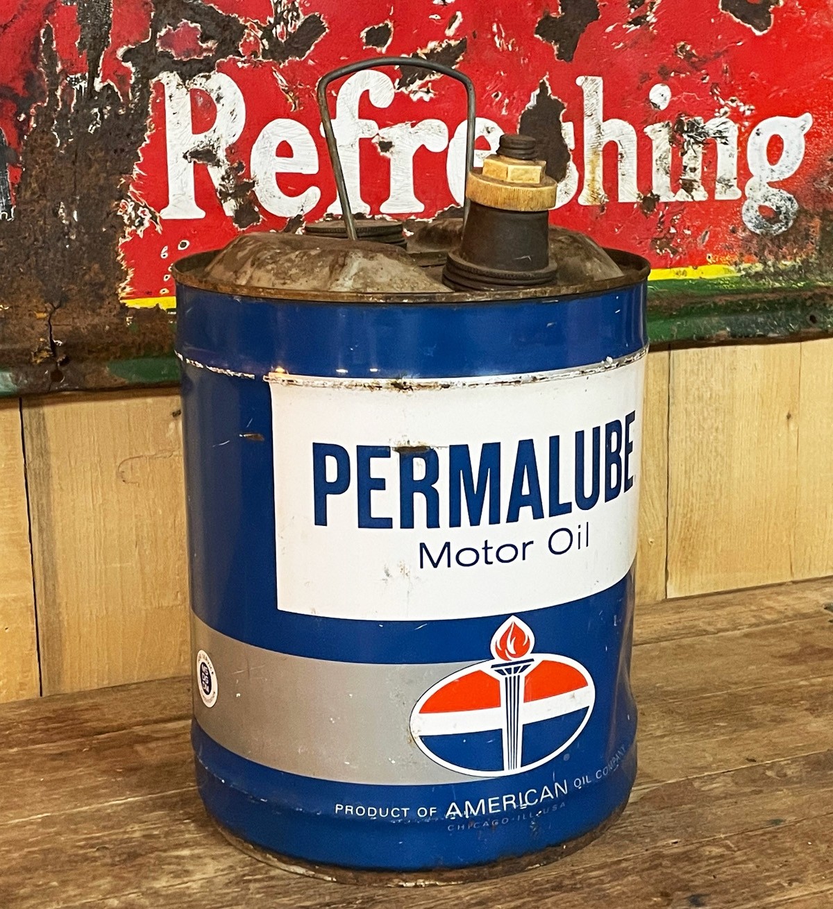 Permalube Motor Oil American Oil Company 5 US Gallon Can 