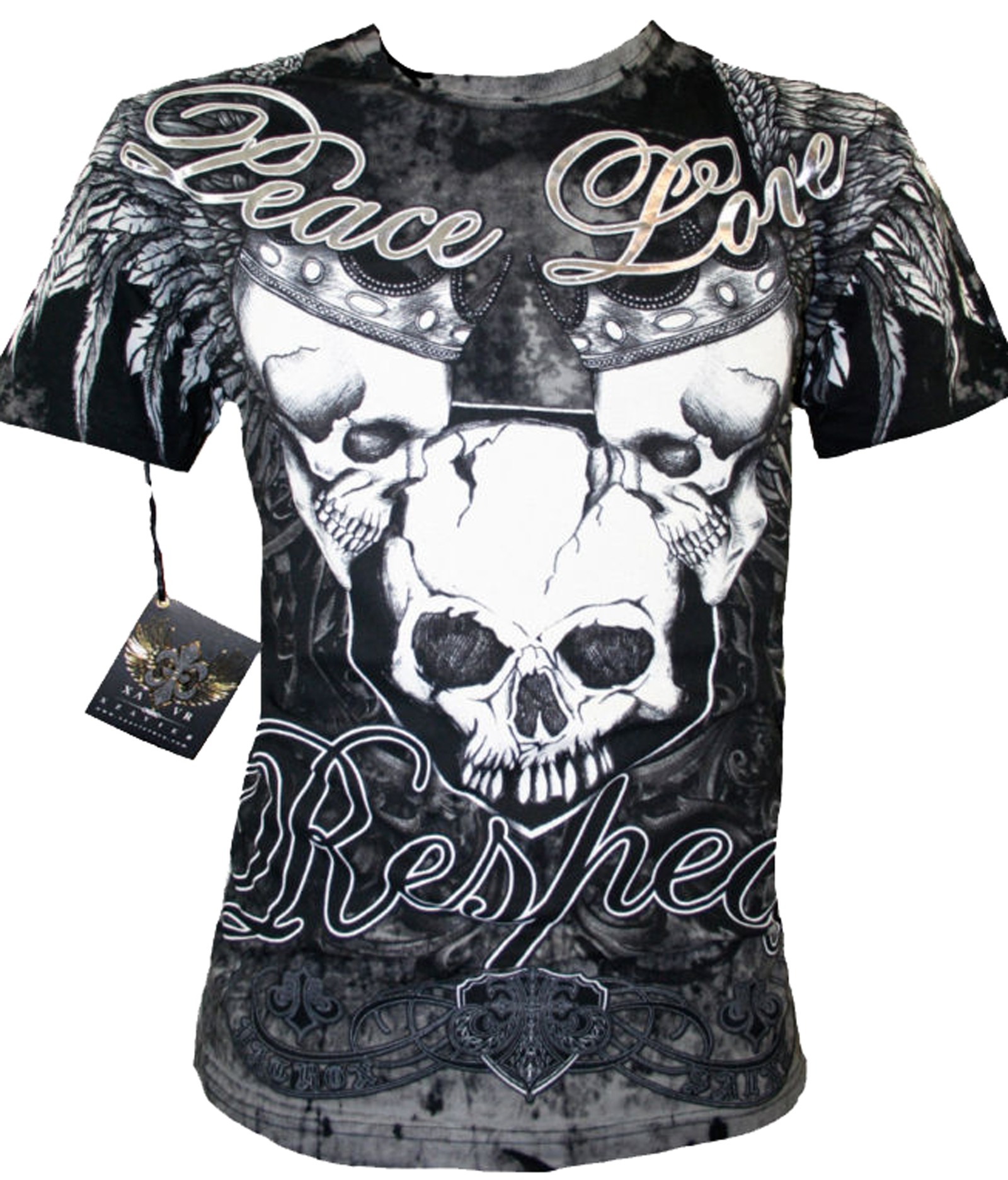 Xzavier - Respect Skulls T-Shirt Front