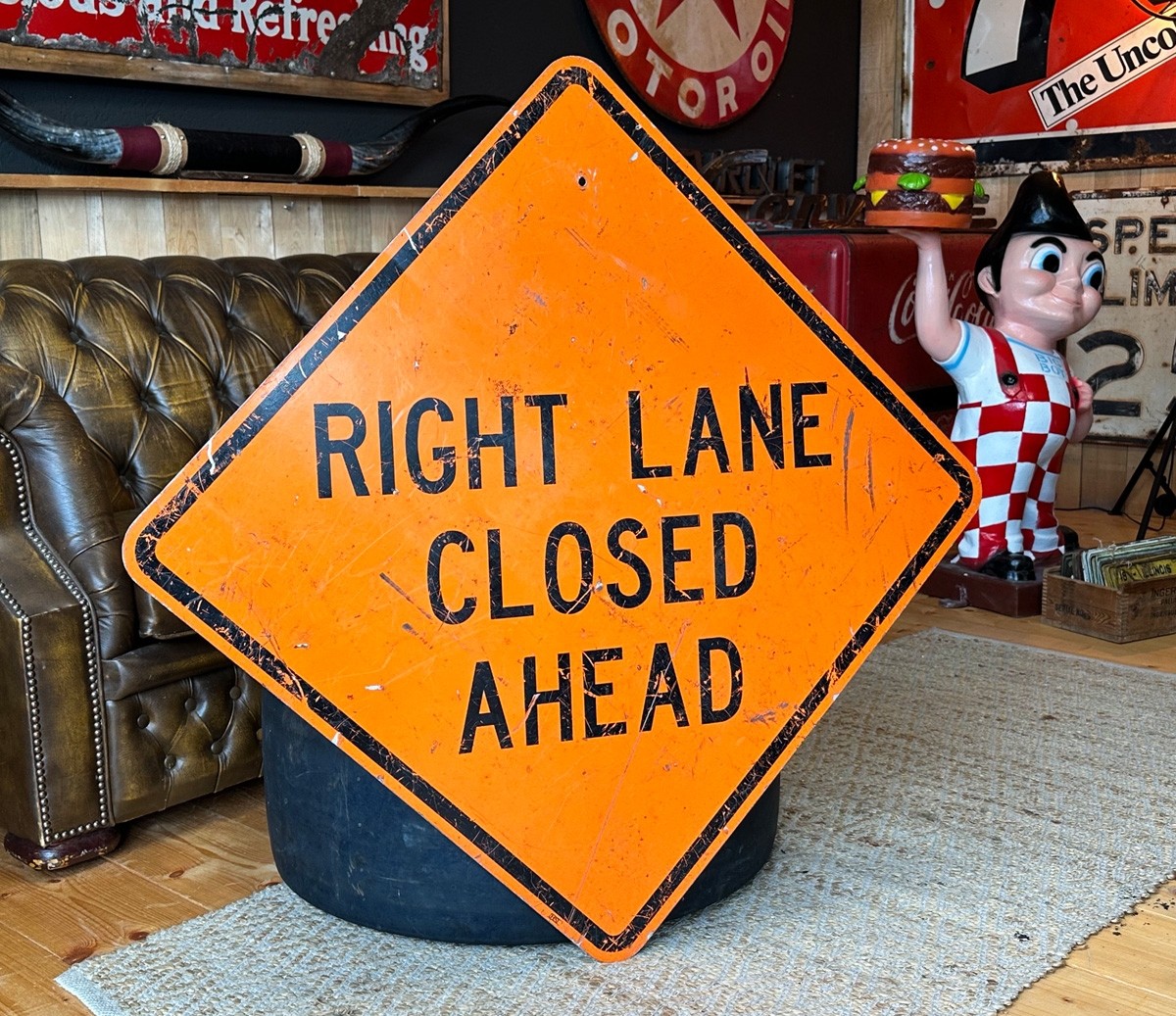 XL Right Lane Closed Ahead Verkehrsschild