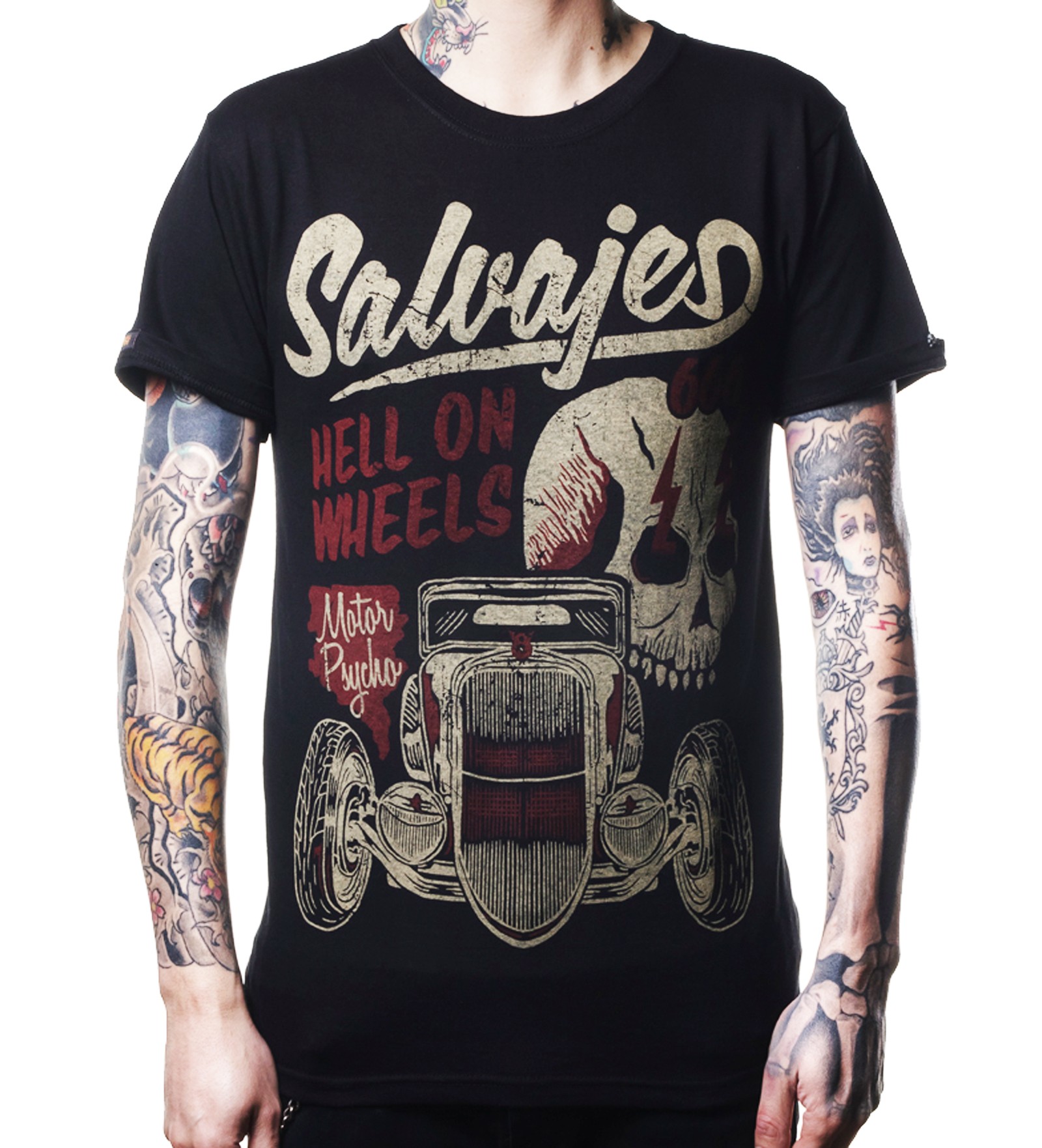 La Marca Del Diablo - Salvajes Hell on Wheels T-Shirt Front