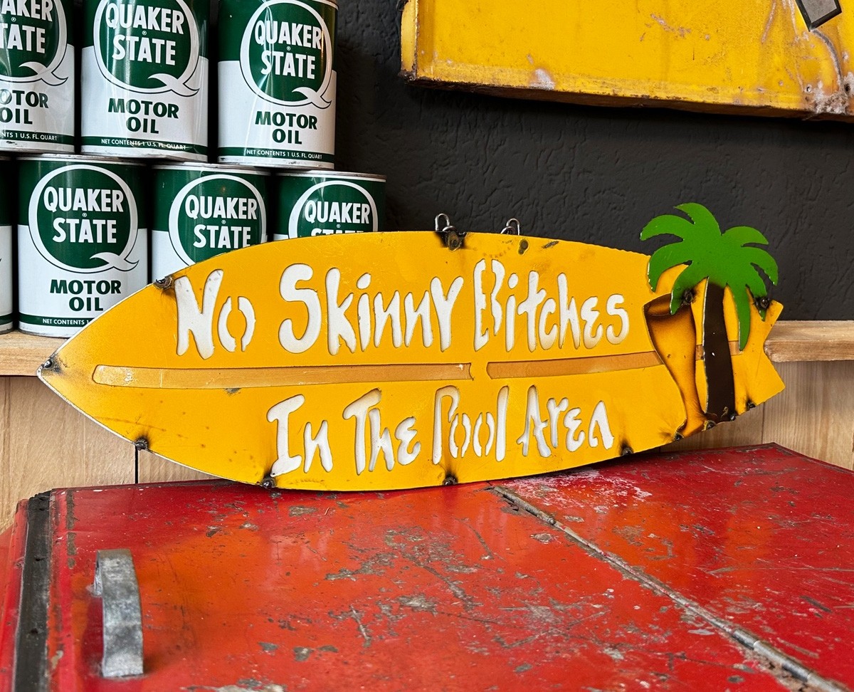 No Skinny Bitches in the Pool Area Schild