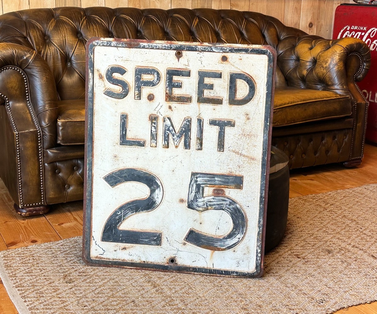 1950s Speed Limit 25 Verkehrsschild