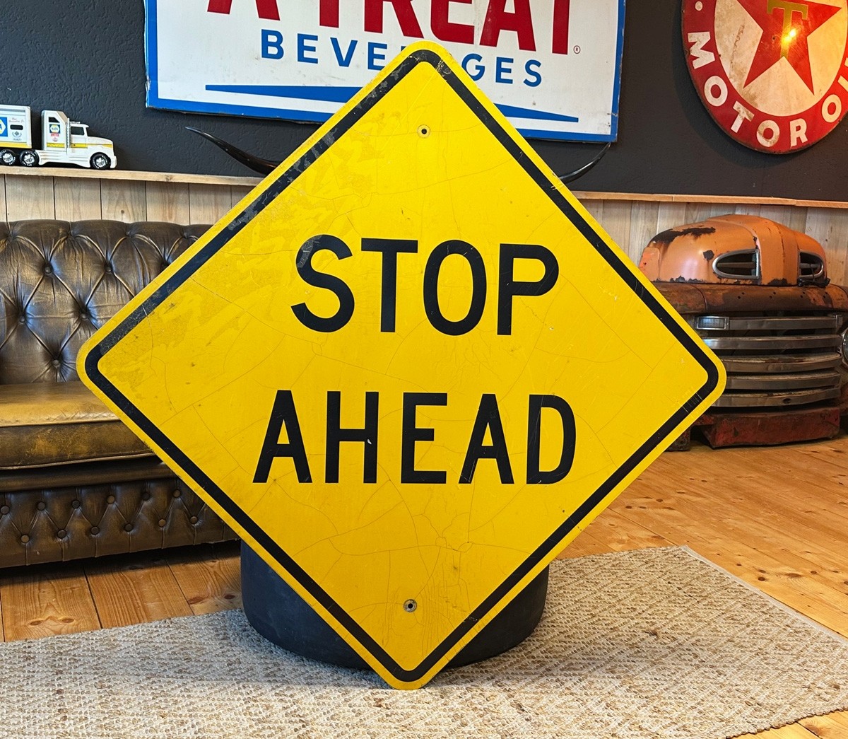 XXL Stop Ahead Verkehrsschild