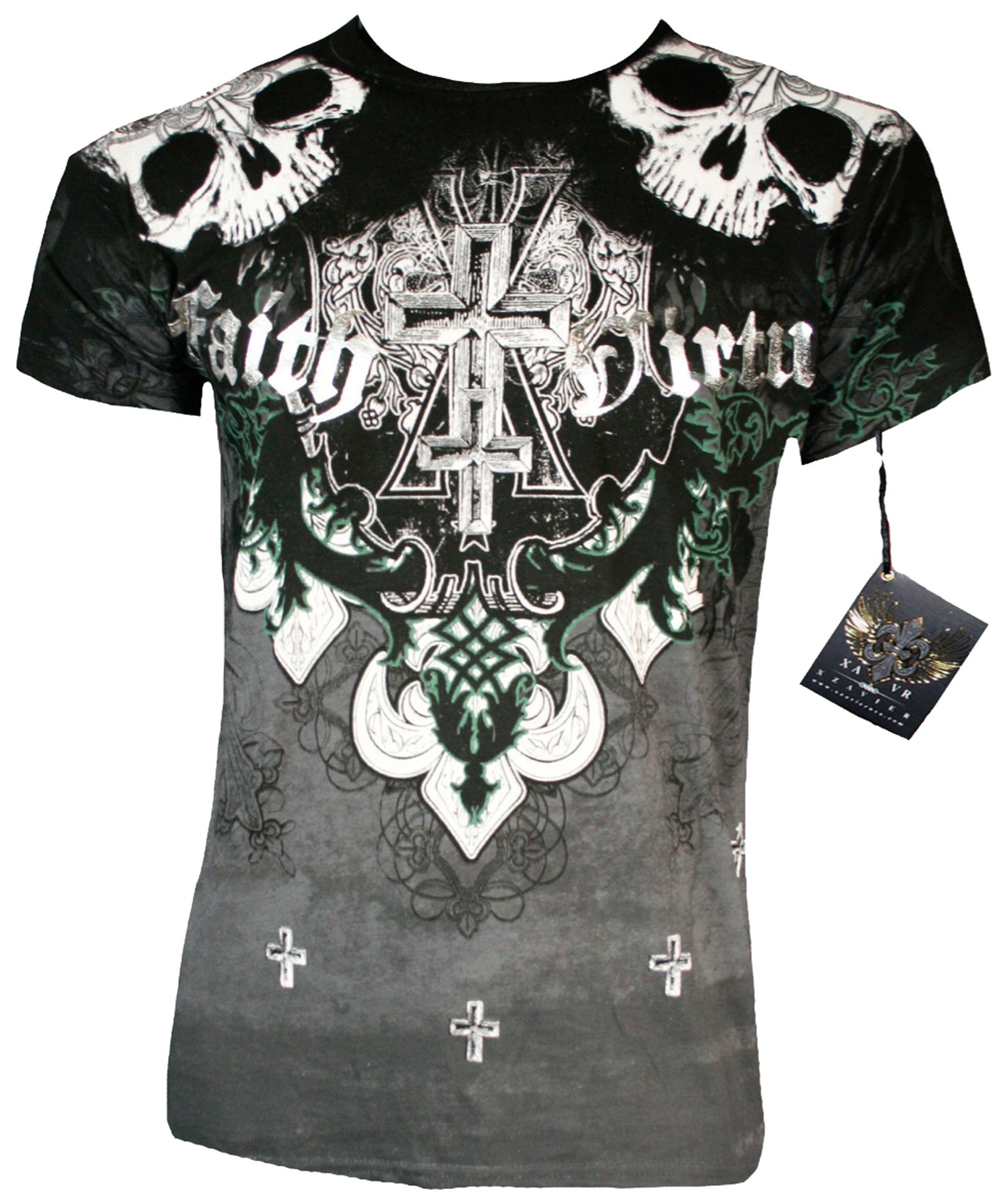 Xzavier - Faith & Virtue Skull T-Shirt Front
