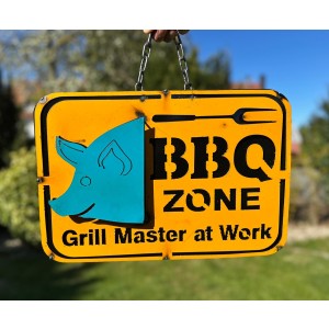 BBQ Zone mit Schwein Schild