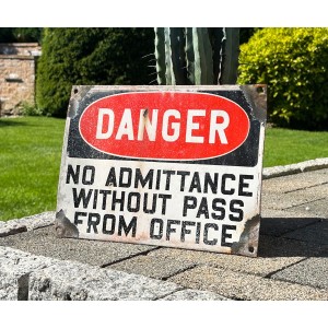 1950s Danger - No Admittance without Pass from Office Emailschild