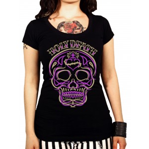 La Marca Del Diablo - Holy Death Pinstipe T-Shirt Front