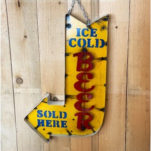 Ice Cold Beer Sold Here Pfeil Schild
