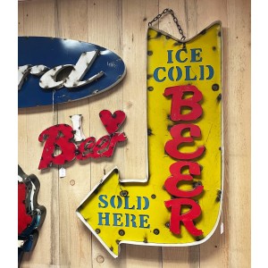 Ice Cold Beer Sold Here Pfeil XXL 3D Schild