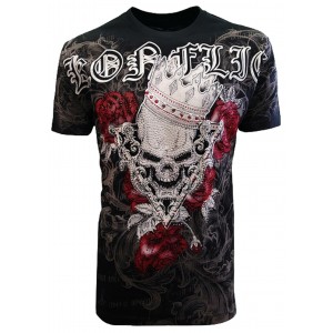 Konflic Clothing - Evil Skull Strass T-Shirt