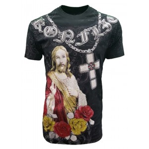 Konflic Clothing - Praise the Lord Strass T-Shirt