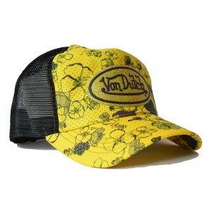 Von Dutch - Flowers Yellow/Black Trucker Cap