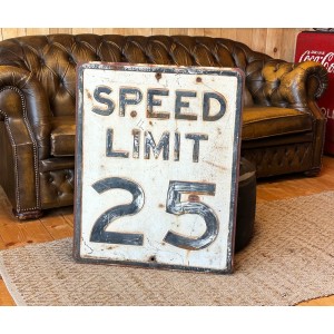 1950s Speed Limit 25 Verkehrsschild