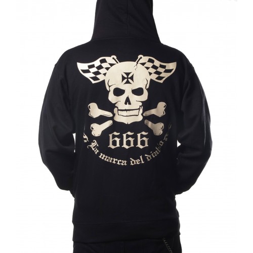 La Marca Del Diablo - LMDD Logo Skull Zipper Hoodie Back