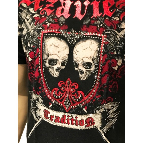 Xzavier - Skull Shield Rhinestones/Strass T-Shirt 