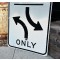 Center Lane Only Verkehrsschild