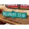 1940´s Delaware St. Lionsclub Straßenschild-Set im Rahmen