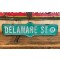 1940´s Delaware St. Lionsclub Straßenschild-Set im Rahmen