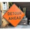 XXL Detour Ahead Schild