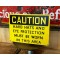 CAUTION - Hard Hats and Eye Protection in this Area Schild