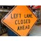 XL Left Lane Closed Ahead Verkehrsschild