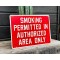 Smoking Permitted in Authorized Area Only Schild