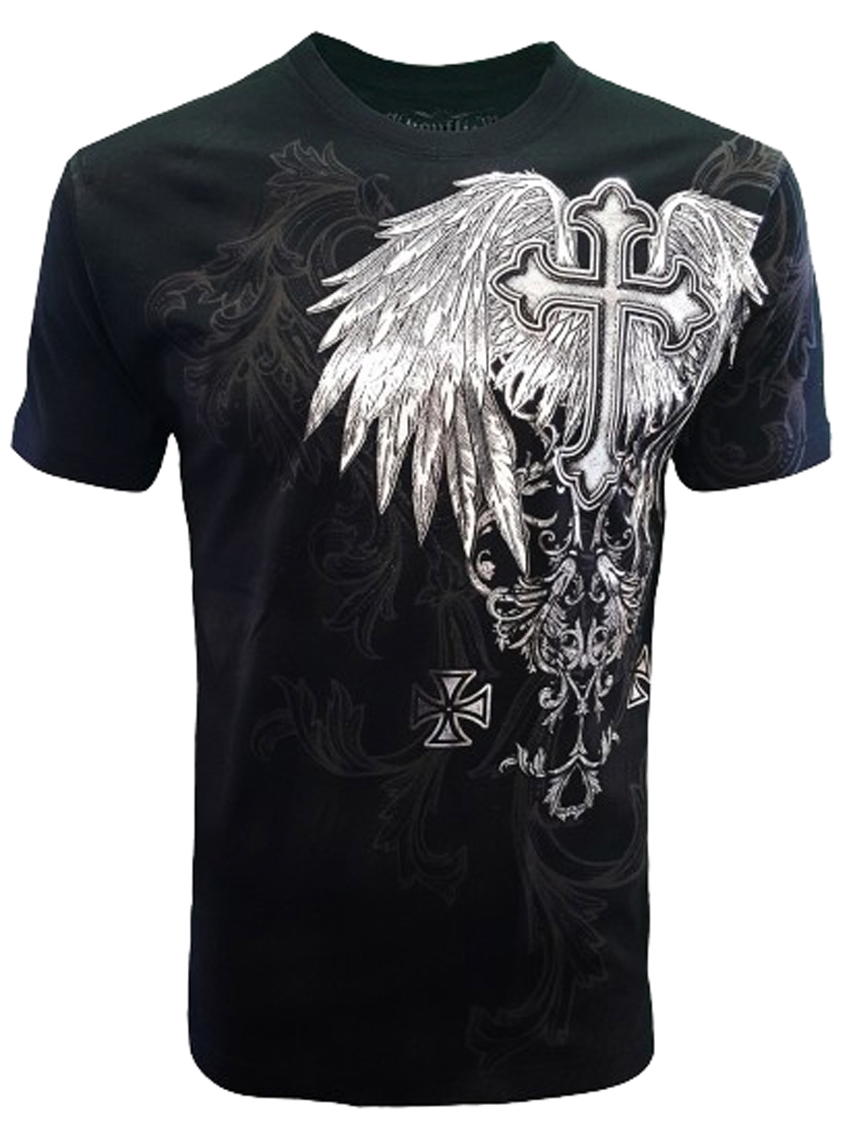 Konflic [FOREVER] T-Shirt Cross Wings Biker Tribal Rocker MMA UFC Fight ...